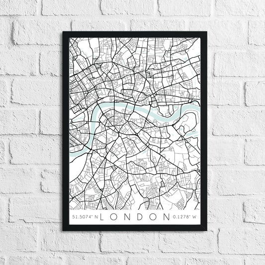 Personalised Colour Any Place Country City Print With Coordinates Wall Decor Print-0